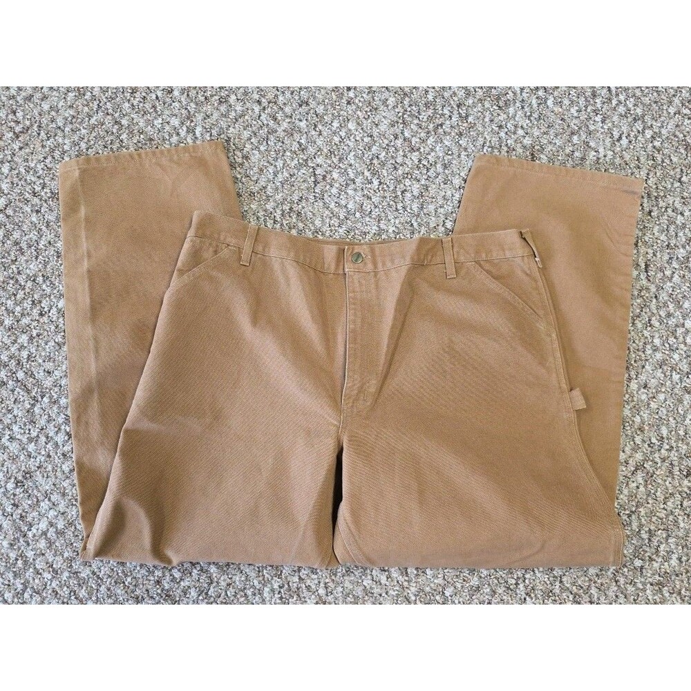 Carhartt Original Dungaree Fit Duck Work Carpenter Pants Brown Men's 42 x 32